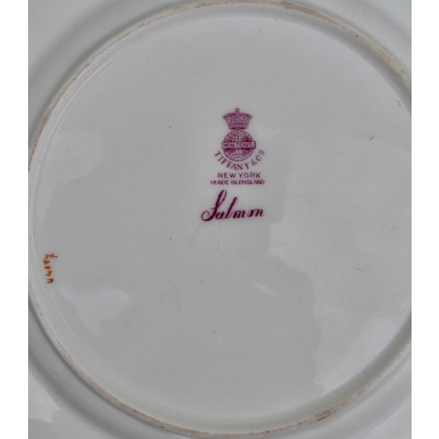 Set of 4 Antique Minton for Tiffany Hand Painted Fish Cabinet Plates Gold Rim For Sale - Image 10 of 14
