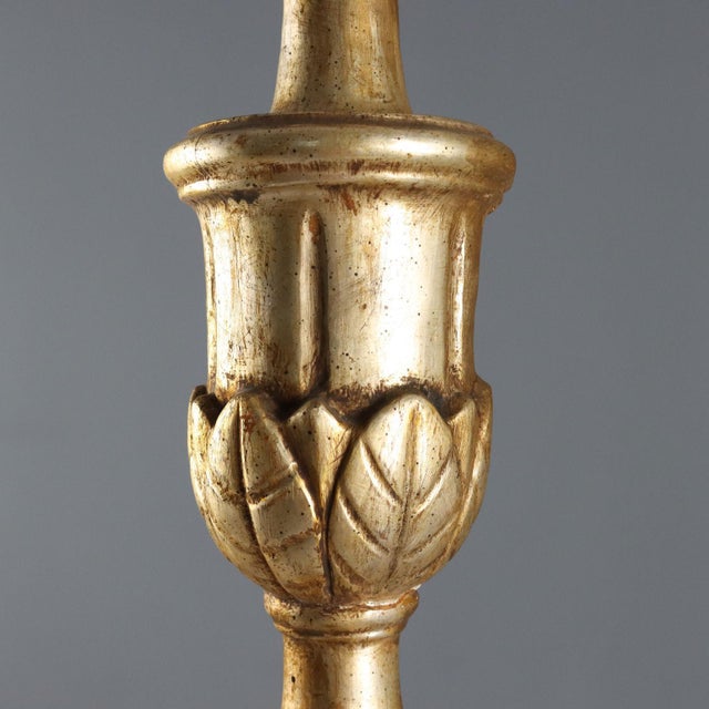 Carved and Gilded Wooden Torch Holders, Set of 2 For Sale - Image 5 of 8