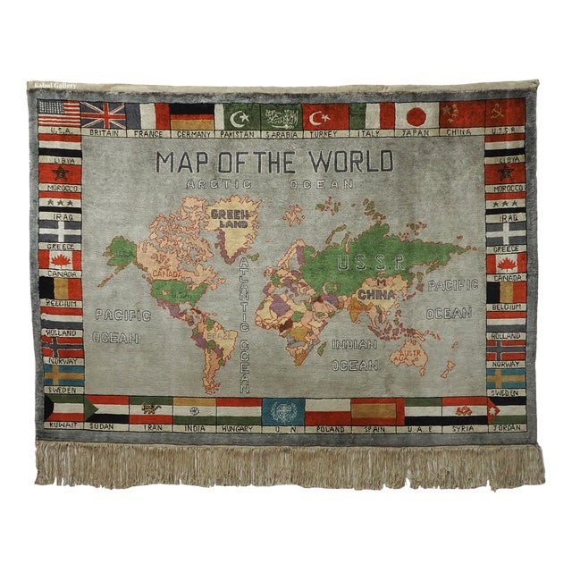 Vintage Oriental Hand Knotted Wall Rug, 1990s For Sale