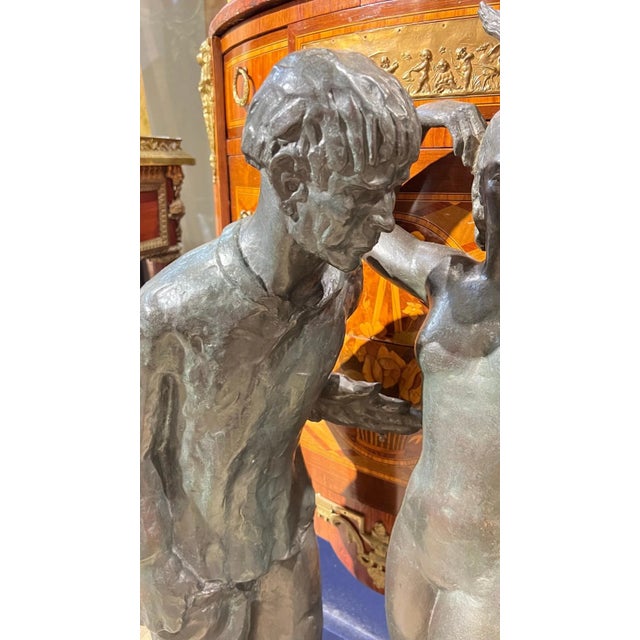 Bronze Large Bronze Figurative Sculpture by Firmin Vandewoude (1907-1994) For Sale - Image 8 of 12