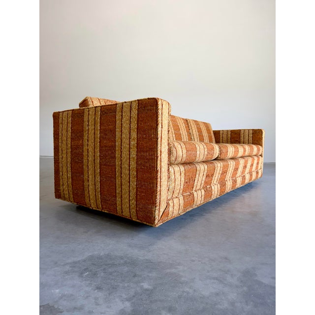Wood Mid Century Modern Founders Furniture Nubby Striped Sofa For Sale - Image 7 of 11