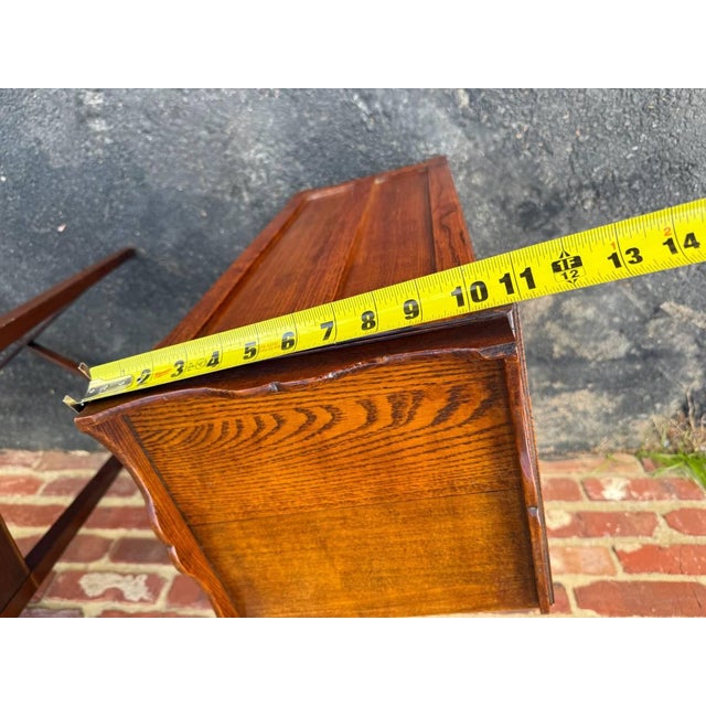 Antique Farmhouse Style Solid Wood Narrow Bedside Cabinet For Sale - Image 13 of 14