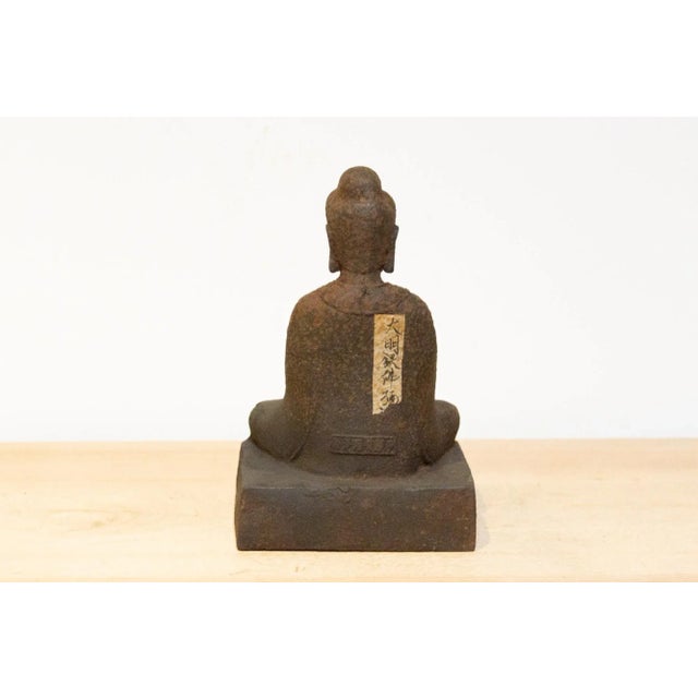 Antique Rusted Metal Buddha For Sale In Los Angeles - Image 6 of 7