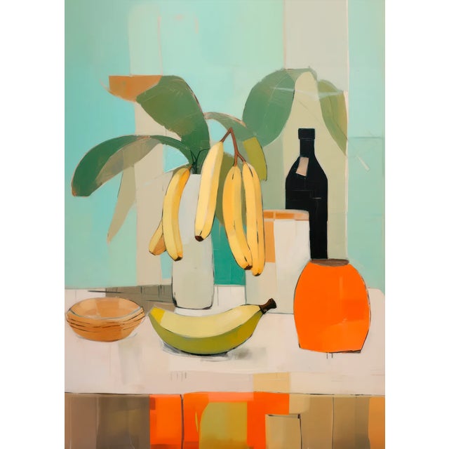 Still Life with Bananas and Citrus Hues - 9x12 Giclée Art Print, Unframed This art print, titled "Still Life with Bananas...