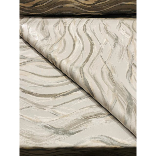 Caracole Caracole Double Wave Metallic Double Width Multipurpose Fabric - 31 1/2 Yards For Sale - Image 4 of 5