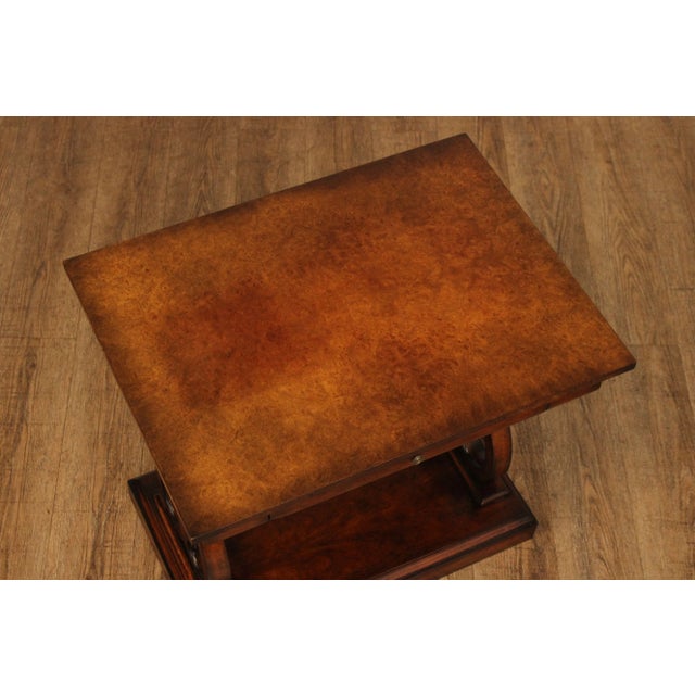 Late 20th Century Councill Empire Style Burl Wood One-Drawer End Table For Sale - Image 5 of 12