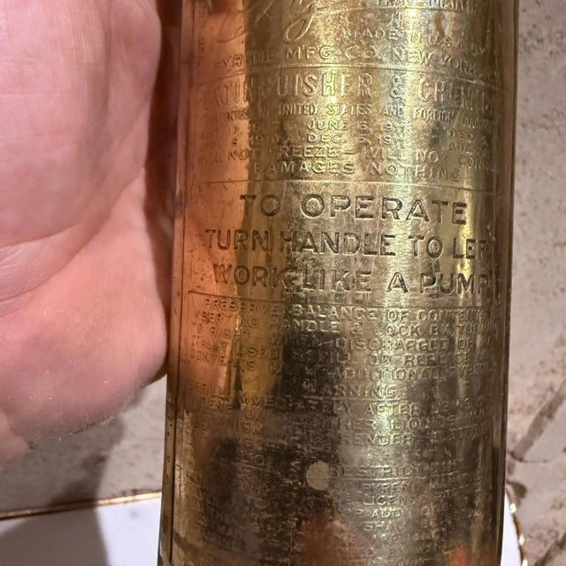 Antique Pyrene Brass Fire Extinguisher Vintage For Sale - Image 14 of 15