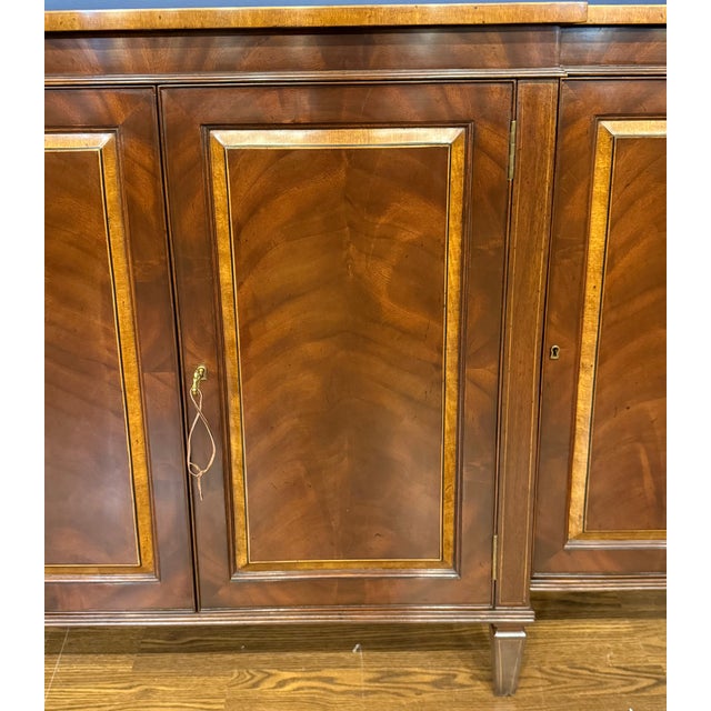 Wood Hepplewhite Four Door Buffet by Leighton Hall - Showroom Sample For Sale - Image 7 of 13