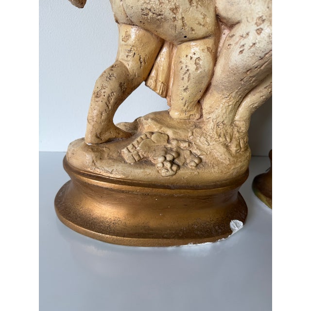 Pair of Vintage French Cherub – Baroque Revival Putti Sculptures on Gilt Bases Table Lamps For Sale - Image 10 of 12