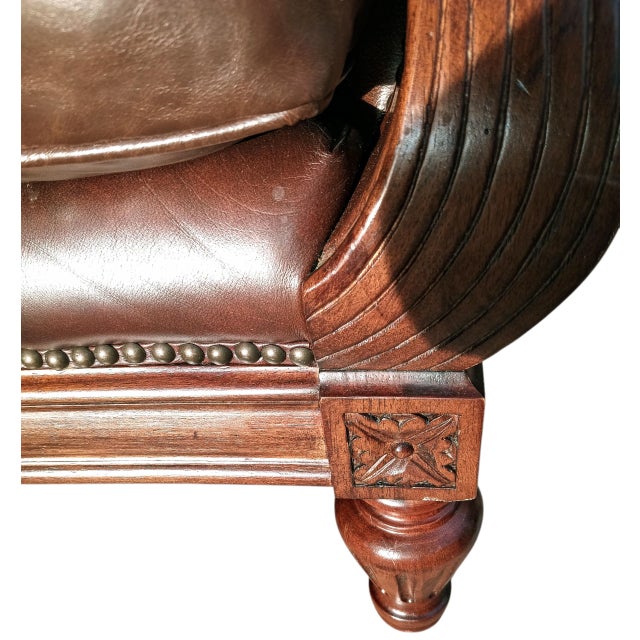 Brown Experience Timeless Elegance With the Thomasville Sophia Leather Sofa For Sale - Image 8 of 12
