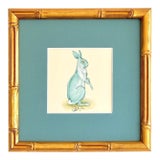 Original Hand-Painted Bunny Painting, Framed For Sale