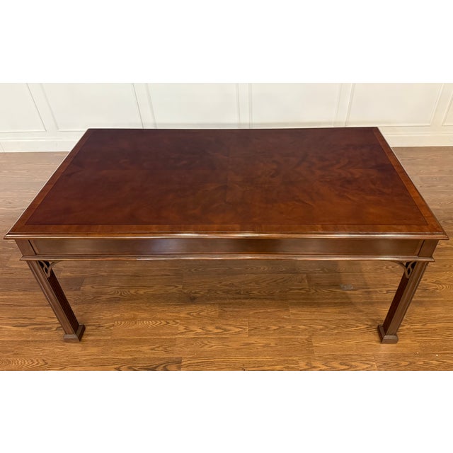 Classic Chippendale Mahogany Writing/Library Desk by Leighton Hall - Showroom Sample For Sale - Image 10 of 10