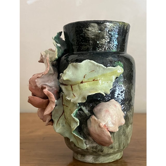 Edouard Gilles Barbotine Majolica French Vase, C. 1880's For Sale - Image 14 of 18