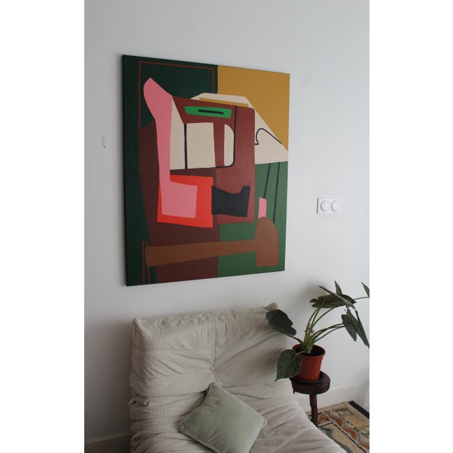 Introducing "Harmonie," a captivating painting by artiste Bodasca that showcases a vibrant display of colorful geometric...