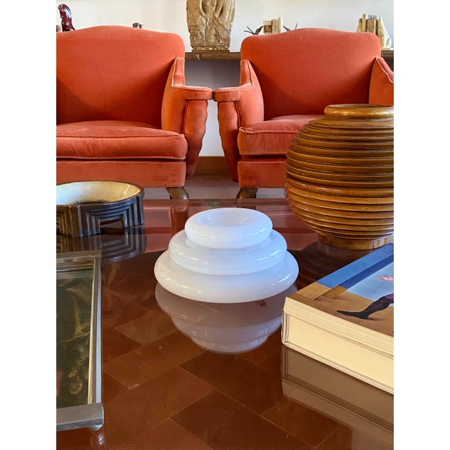 Vistosi Murano "Pomeri" Cloudy Crystal Centerpiece / Vide Poche, Eleonore Peduzzi Riva, Vistosi Murano Italy, 1972 For Sale - Image 4 of 12
