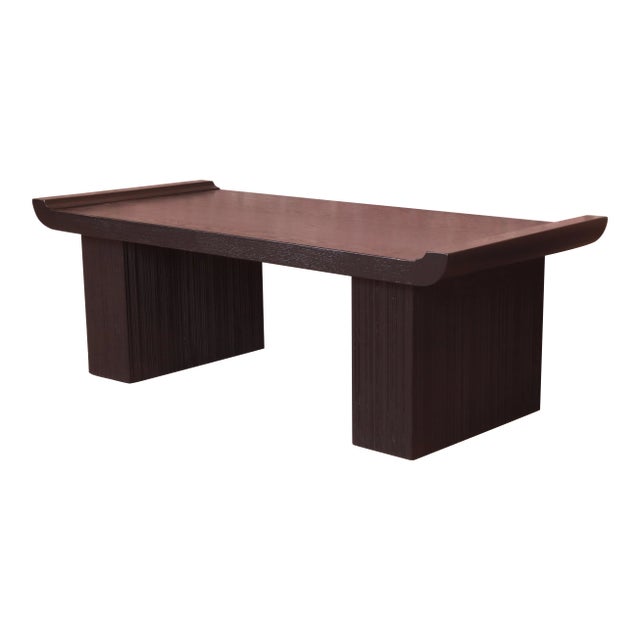 Paul Frankl for Brown Saltman Hollywood Regency Black Lacquered Coffee Table, Newly Refinished For Sale