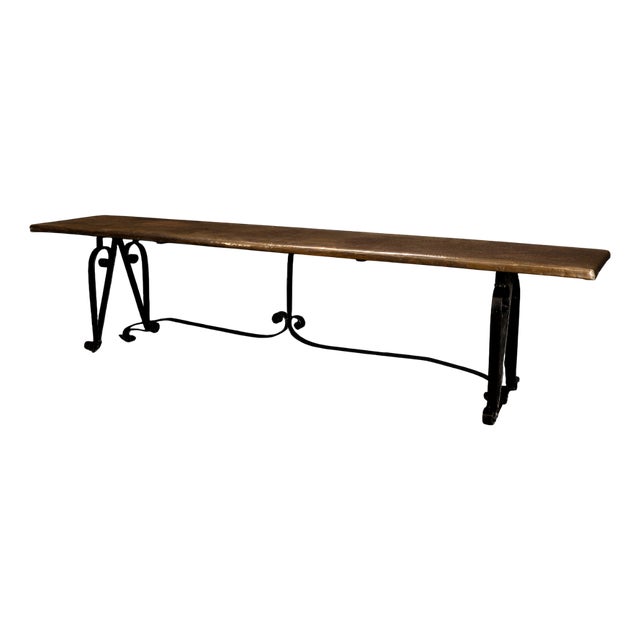 Handcrafted Copper-Clad Bench, 1920s For Sale