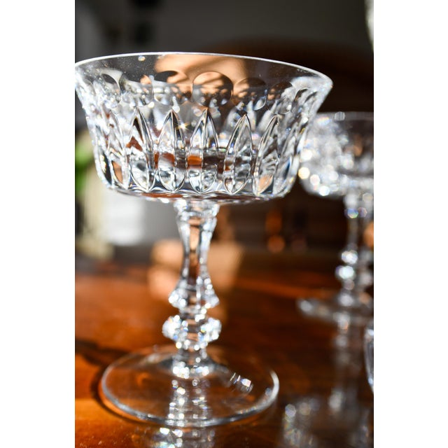 1980s Crystal Gorham De Medici Champagne Tall Sherbet Coupe Glasses- Set of 2 For Sale - Image 9 of 11