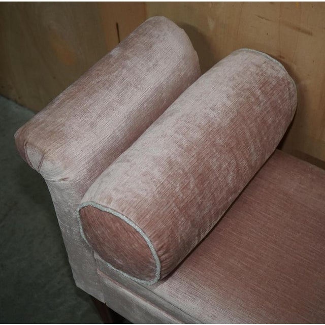 Crushed Velour Window Seat Bench with Internal Storage For Sale - Image 5 of 16