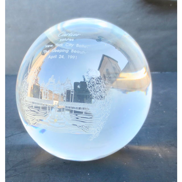 1990s Cartier Crystal Paperweight Commerative of New Tork City Ballet Sleeping Beauty 1991 For Sale - Image 5 of 6