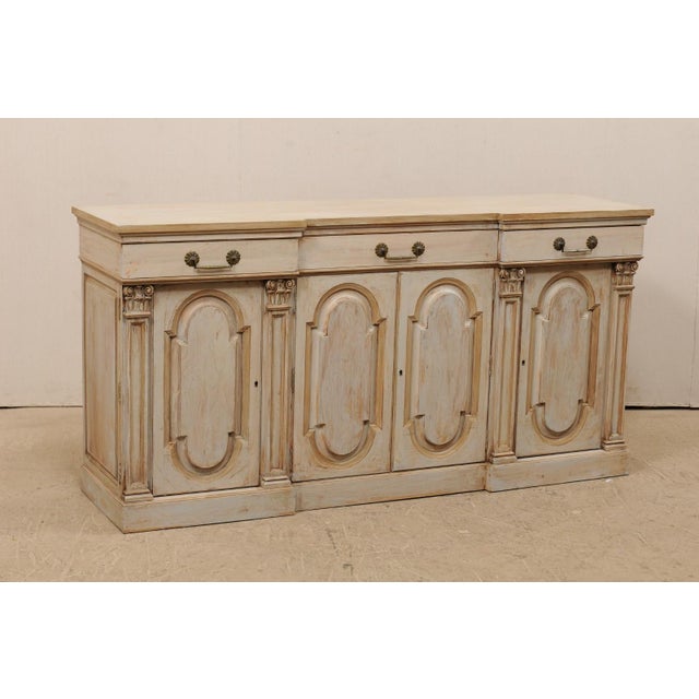 Painted Buffet with Corinthian Column Accents For Sale - Image 4 of 11