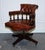 Hand Dyed Brown Leather Chesterfield Captains Office Swivel Armchair For Sale - Image 6 of 7