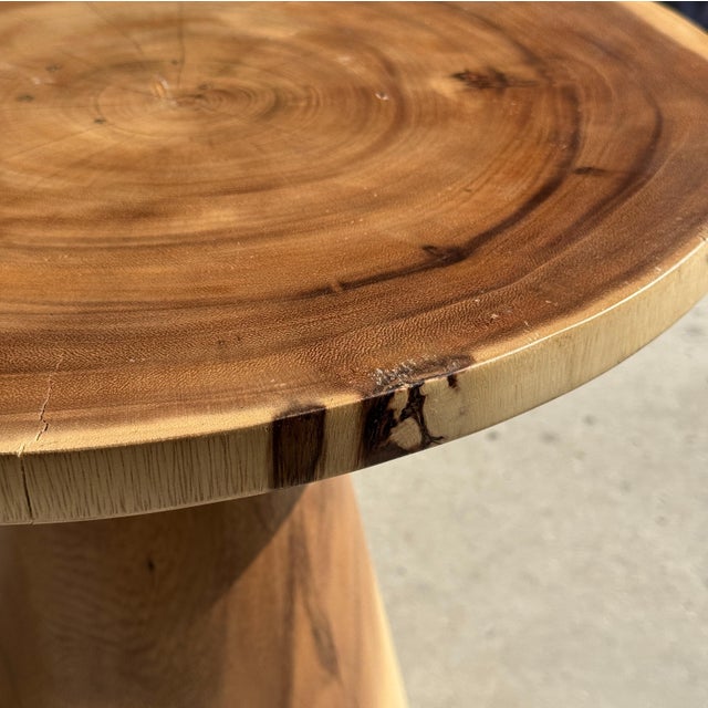 Beige Side Table in Natural Suar Wood, 1980s For Sale - Image 8 of 18
