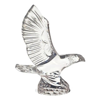 Late 20th Century Waterford Crystal Bald Eagle Figurine Sculpture, Ireland For Sale