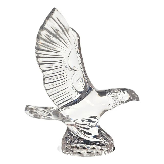 Late 20th Century Waterford Crystal Bald Eagle Figurine Sculpture, Ireland For Sale