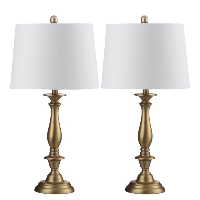 29 Inch H Candlestick Table Lamp in Gold - a Pair For Sale
