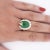 Modern Gia Certified 9 Carat Jadeite Jade Type a and Diamond Halo Ring, Size 7.5 For Sale - Image 3 of 10
