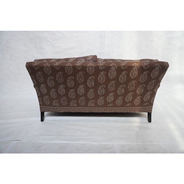 Cambridge Loveseat Sofa in a Paisley Linen by Rooms & Gardens For Sale - Image 4 of 13