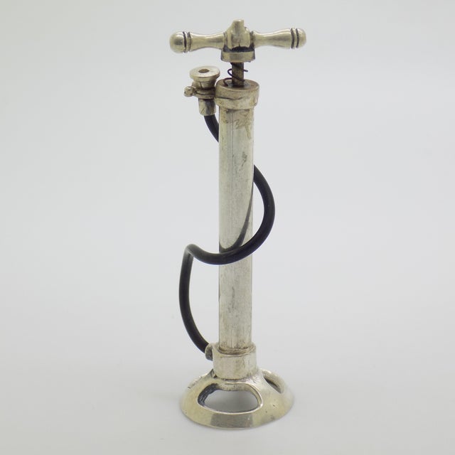 1970s Vintage Italian Silver 800 Bicycle Pump Figurine by Raspini, Arezzo, 1970s For Sale - Image 5 of 12
