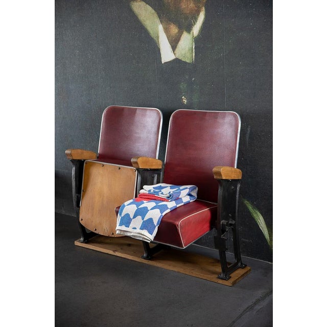 Vintage Cinema Seat in Leather, 1950s For Sale - Image 9 of 10