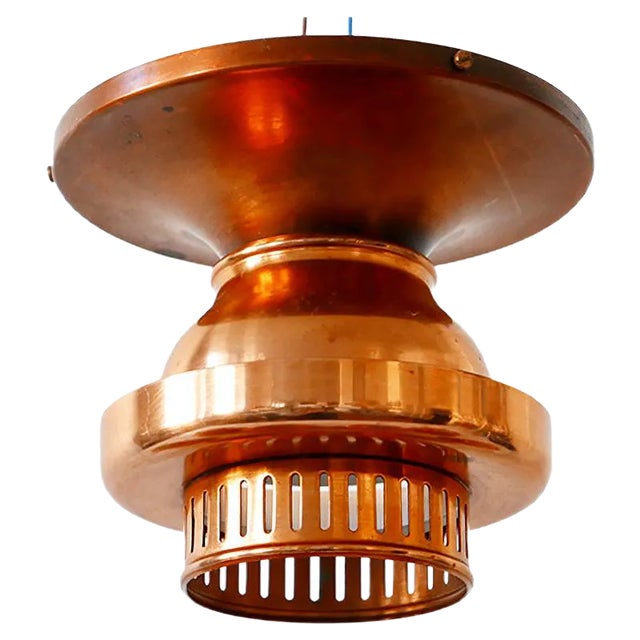 Mid-Century Danish Copper Ceiling Lamp For Sale