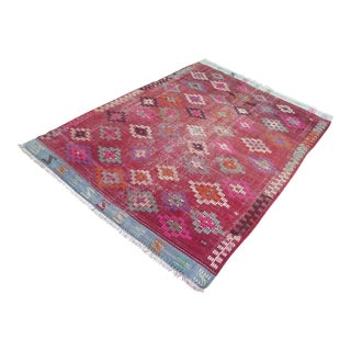 1960s Vintage Turkish Handmade Kilim Rug For Sale