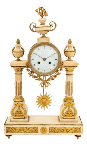 Louis XVI Style Marble Portico Mantel Clock
