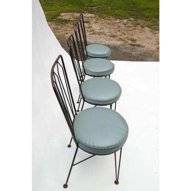 Salterini Iron Mid-Century Dining Chairs by Woodard - Set of 4 For Sale - Image 4 of 13