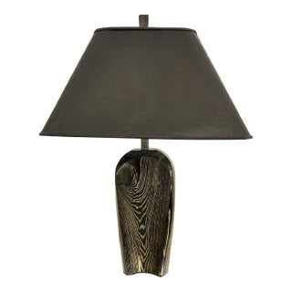 Ebonized Oak Table Lamp, Usa 1970s For Sale