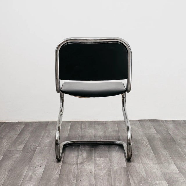 1970s Chromed Steel Cantilever Chairs, 1980s, Set of 4 For Sale - Image 5 of 13