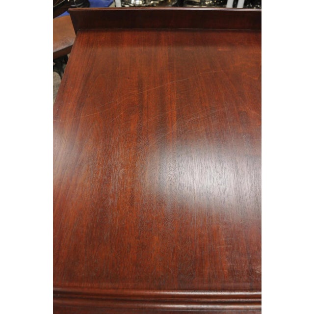 Vintage Chippendale Style Solid Mahogany Block Front Bachelor Chest of Drawers For Sale - Image 16 of 18