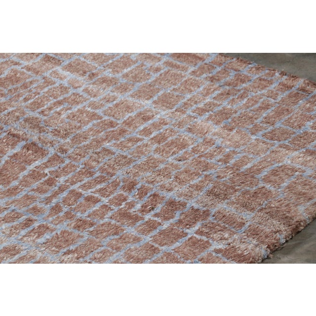 2010s Rug & Kilim’s Modern Rug in Brown With Blue Geometric Patterns For Sale - Image 5 of 8