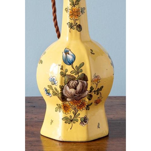 Ceramic Moustiers Faience Garlic Neck Table Lamps, 1800s, Set of 2 For Sale - Image 7 of 13