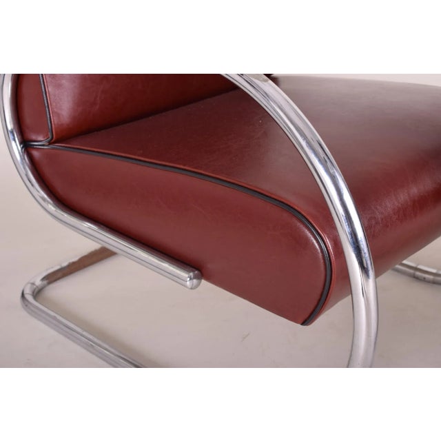 Red Burgundy Tubular Armchairs, 1930s, Set of 2 For Sale - Image 8 of 10