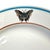 Mid-Century Modern Vintage Lamberton Sterling Butterfly Plates With Banded Details in Orange and Blue, a Set of 8 For Sale - Image 3 of 7
