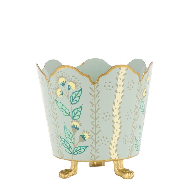 Discover the beauty of our Chinoiserie hand-painted metal planters. Each planter features intricate, vibrant designs...