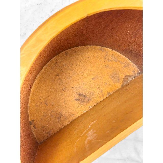 Vintage Farmhouse Country Bentwood Halfmoon Floral Waste Basket For Sale - Image 10 of 10