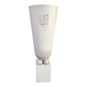 French Mid-Century Large White Vessel by Henri Lagriffoul