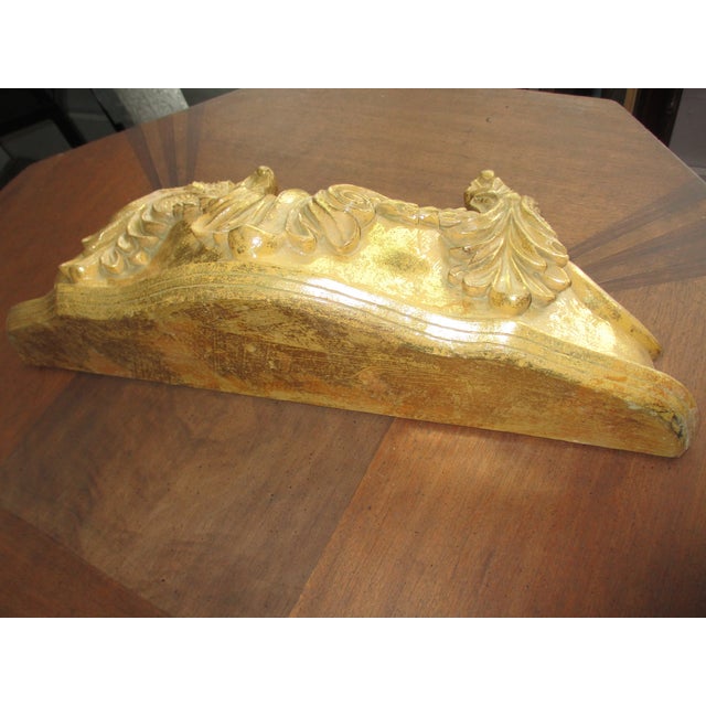 1970s Vintage Art Nouveau Gold Color Shell Design Resin Wall Shelf ...