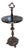Vintage Neoclassical Bronze & Black Marble Pedestal Side Table For Sale